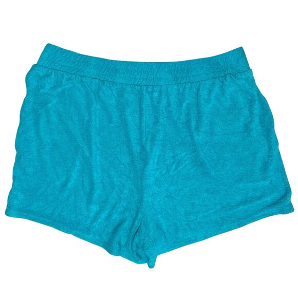 2/$15 Cabana by Crown & Ivy Terry Shorts Turquoise Bliss Juniors Size L - Picture 4 of 7